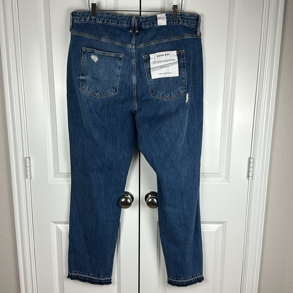 Good American Good Boy Jeans | Double Slit BLUE404 Wash - Picture 14 of 14